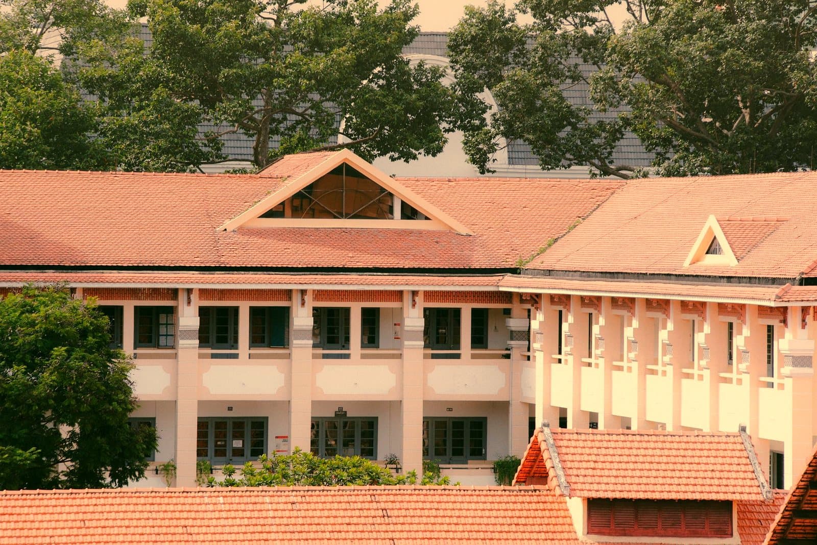 Colonial-style architecture at Saigon University, Ho Chi Minh City, Vietnam.